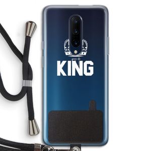 King zwart: OnePlus 7 Pro Transparant Hoesje met koord