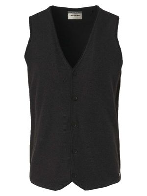 Pullover gilet full button organic black Pullover gilet full button organic black