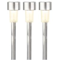 Lumineo Prikspot solar - 3x - LED - zilver - H36 cm - RVS