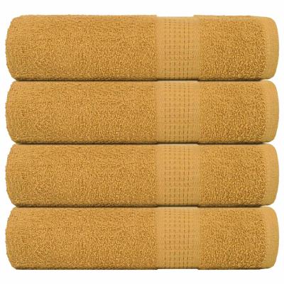 VidaXL Badhanddoeken 4 st 100x150 cm 360 g/m² 100% katoen goudkleurig