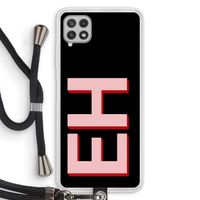 Monogram: Samsung Galaxy A22 4G Transparant Hoesje met koord