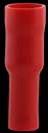 Doos schuif stekker rond vrouw rood