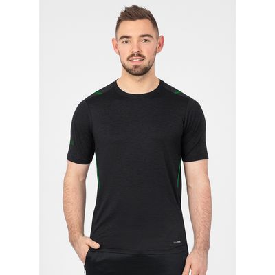 JAKO 6121 T-Shirt Challenge Kids - Zwart Gemeleerd/Sportgroen - 128