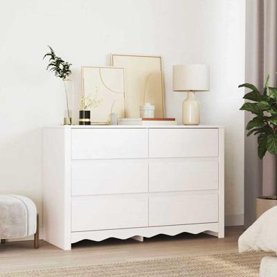 Ladekast Drammen Wit 111 x 43 x 73.5 cm Massief grenenhout
