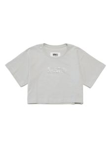 MM6 Maison Margiela Kids t-shirt en coton à logo pailleté - Tons neutres