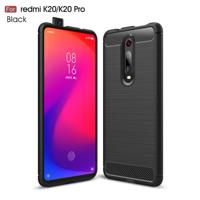 Geborsteld textuur koolstofvezel TPU Case voor Xiamo Redmi K20/K20 Pro (zwart)