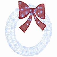 Krans met LED -striplichten Koudwit 90 cm Acryl