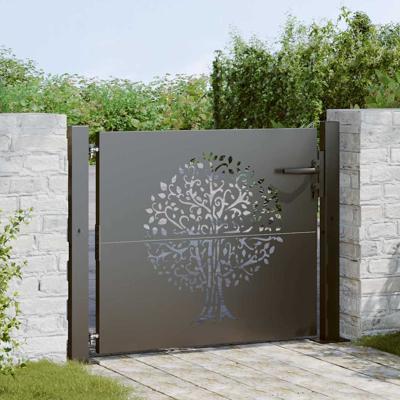 Tuinpoort met slot Zwart 105 x 100 cm Poedergecoat staal