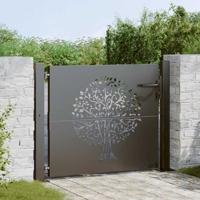 Tuinpoort met slot Zwart 105 x 100 cm Poedergecoat staal