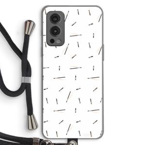 Hipster stripes: OnePlus Nord 2 5G Transparant Hoesje met koord