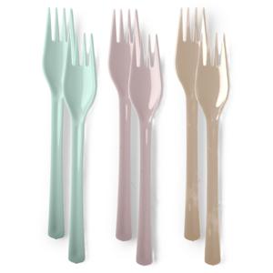 Vorken van kunststof - 6x - herbruikbaar plastic - 19 cm - BBQ / Verjaardag / Camping / Party