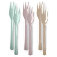 Vorken van kunststof - 6x - herbruikbaar plastic - 19 cm - BBQ / Verjaardag / Camping / Party Vorken van kunststof - 6x - herbruikbaar plastic - 19 cm - BBQ / Verjaardag / Camping / Party