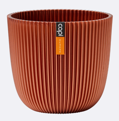 Pot Groove Metallic Koper 13x12 cm - Capi europe
