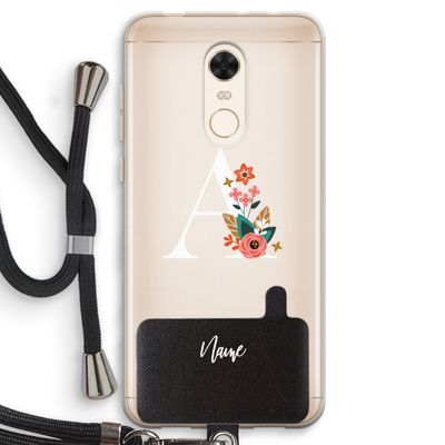 Pink Bouquet: Xiaomi Redmi 5 Transparant Hoesje met koord
