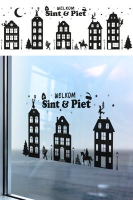 Raamstickers sint en piet