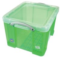 Really Useful Box opbergdoos 35 liter, transparant groen