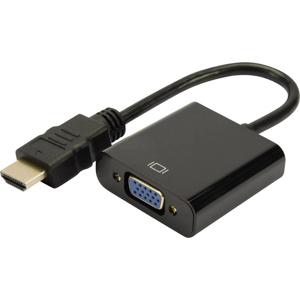 Digitus DA-70461 HDMI / VGA Adapter [1x HDMI-stekker - 1x VGA-bus, Jackplug female 3,5 mm] Zwart 10.00 cm