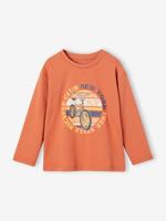 Jongensshirt met BMX-motief sinaasappel