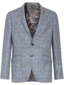 ETRO blazer à motif pied-de-poule - Bleu