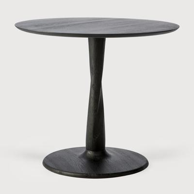Ethnicraft Ronde Bistrotafel 'Torsion' Gevernist Eikenhout, 90cm, kleur Zwart