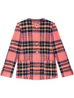 Gucci tartan-check bouclé jacket - Rose - thumbnail