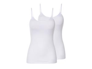 esmara 2 dames spaghettitops (Wit, XL (48/50))