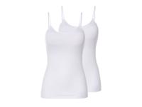 esmara 2 dames spaghettitops (Wit, XL (48/50))