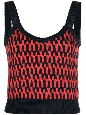 La DoubleJ haut crop Winset à design sans manches - Bleu