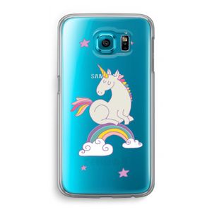 Regenboog eenhoorn: Samsung Galaxy S6 Transparant Hoesje