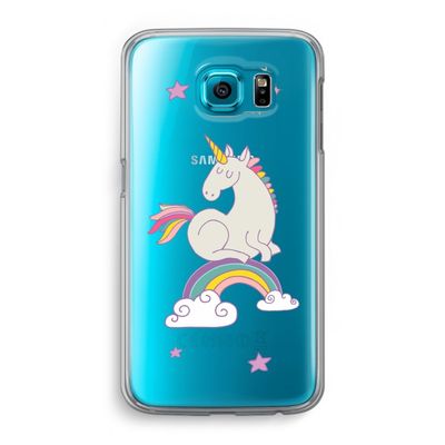 Regenboog eenhoorn: Samsung Galaxy S6 Transparant Hoesje