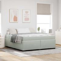 Bedframe met matras met matras Lichtgrijs 180 x 200 cm Fluweel