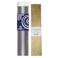 2x Crepe papier pakket goud/zilver 250 x 50 cm knutsel materiaal