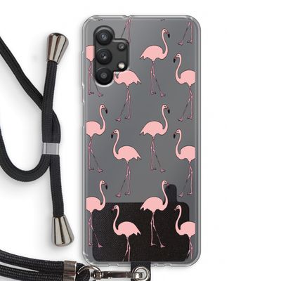 Anything Flamingoes: Samsung Galaxy A32 5G Transparant Hoesje met koord