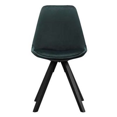 Eetkamerstoel Senja - velvet - groen - zwart hout