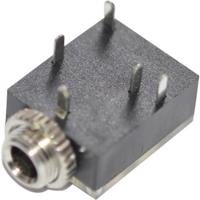 TRU COMPONENTS 734101 Jackplug 3,5 mm Bus, inbouw horizontaal Aantal polen: 3 Stereo Zwart 1 stuk(s)