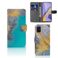 Samsung Galaxy A51 Bookcase Marble Blue Gold