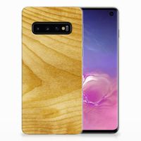 Samsung Galaxy S10 Bumper Hoesje Licht Hout