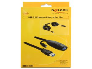 DeLOCK USB3.0-A - USB3.0-A, 10m USB-kabel USB 3.2 Gen 1 (3.1 Gen 1) USB A Zwart