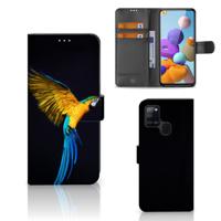 Samsung Galaxy A21s | Telefoonhoesje | Met pasjeshouder | Papegaai