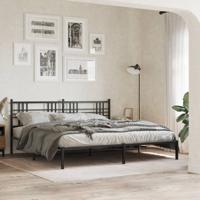 Bedframe met hoofdbord metaal zwart 183x213 cm