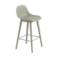 Muuto Fiber barkruk met rugleuning H65 groen