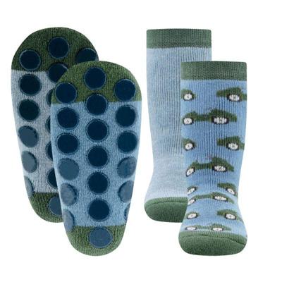 Ewers antislip sokken 2-pack Raceauto blauw-31-34