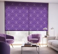 lila artdeco overlappende bogen rolgordijn