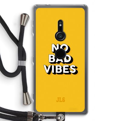 No Bad Vibes: Sony Xperia XZ2 Transparant Hoesje met koord