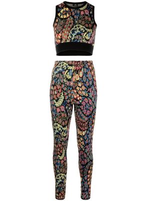 ETRO ensemble débardeur-legging à fleurs - Noir