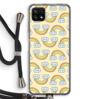 Regenboog: Samsung Galaxy A22 5G Transparant Hoesje met koord