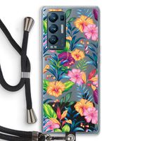 Tropisch 2: Oppo Find X3 Neo Transparant Hoesje met koord