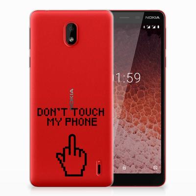 Nokia 1 Plus Silicone-hoesje Finger Don't Touch My Phone Nokia 1 Plus Silicone-hoesje Finger Don't Touch My Phone