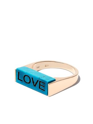 LUIS MORAIS chevalière en or 14ct sertie de turquoise