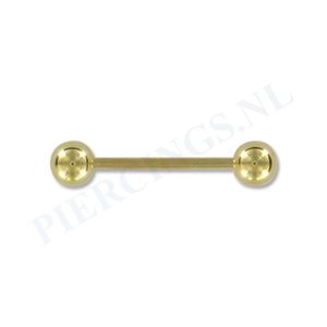 Barbell goud kleur 19 mm